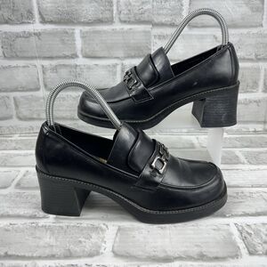 SO Tamera Women’s Size 7.5 M Black Chunky Penny Loafers Y2K Goth